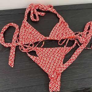 Monday swimwear Morrocco geo top Morrocco Palma string bottom